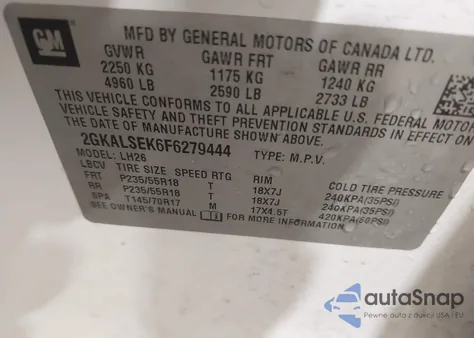 2015 GMC Terrain Slt-1 z USA, uszkodzony, nr VIN 2GKALSEK6F6279444